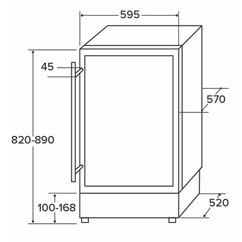 CDA FWC604SS 600mm Under Counter Wine Cooler, Stainless Steel, 45 Bottle