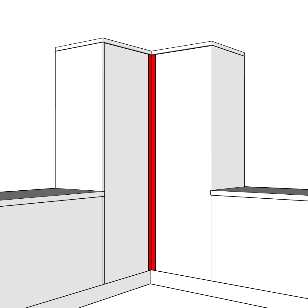Cassina Fixed Size Corner Post Set - 1965 x 60 x 60mm