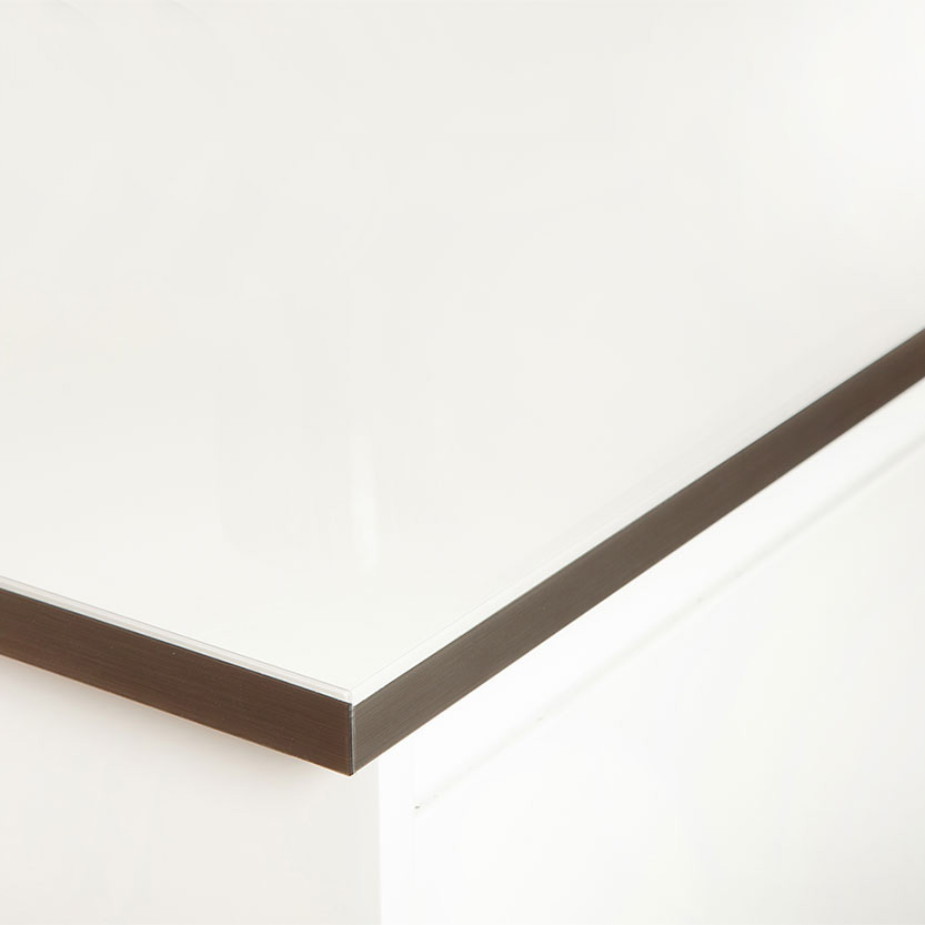 White Glass - 28mm Square Edge Laminate Worktop