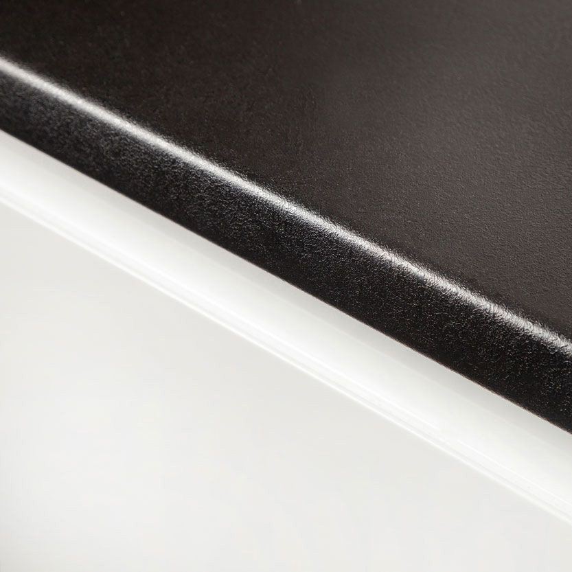 Black - 38mm Round Edge Laminate Worktop