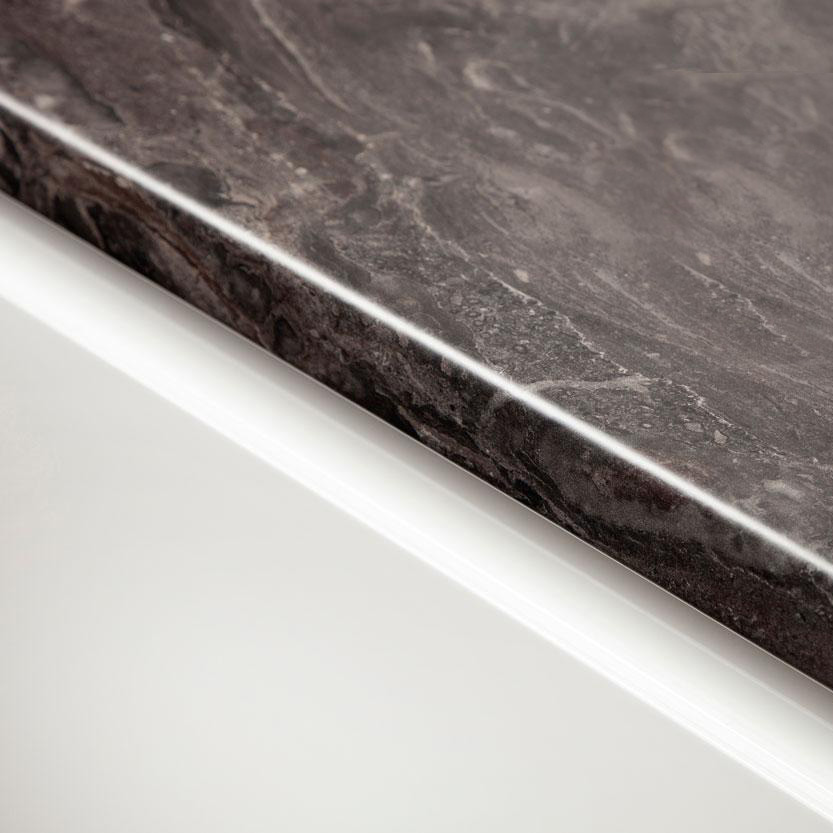 Black Marble Magara - 38mm Round Edge Laminate Worktop