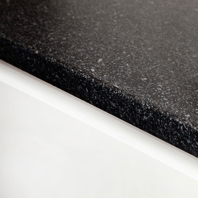 Black Quartz - 38mm Round Edge Laminate Worktop