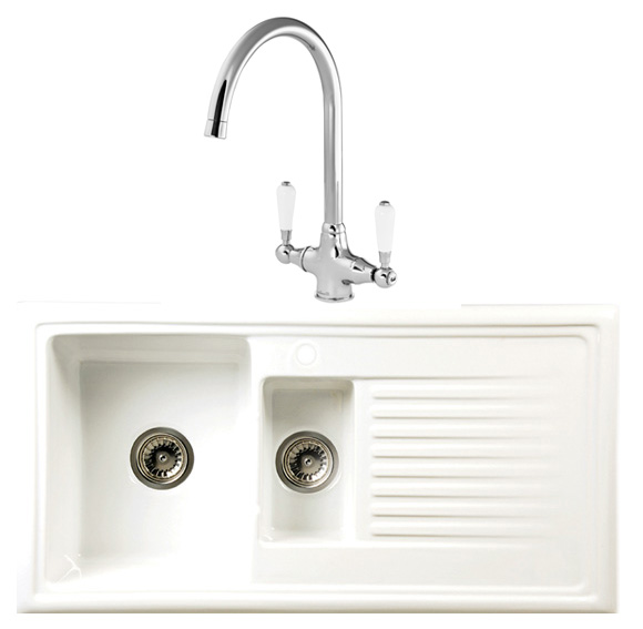 Ceramic Inset Sink - 1.5 Bowl & Tap Deal