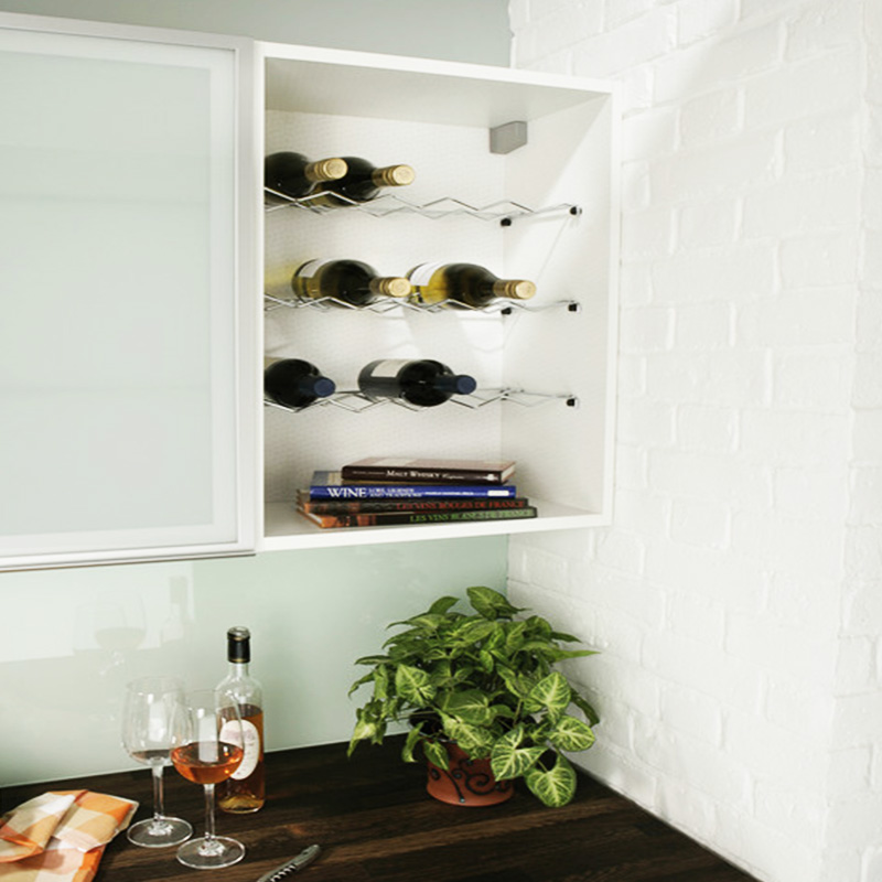 600mm Single Chrome Wine Shelf - 6 Bottles