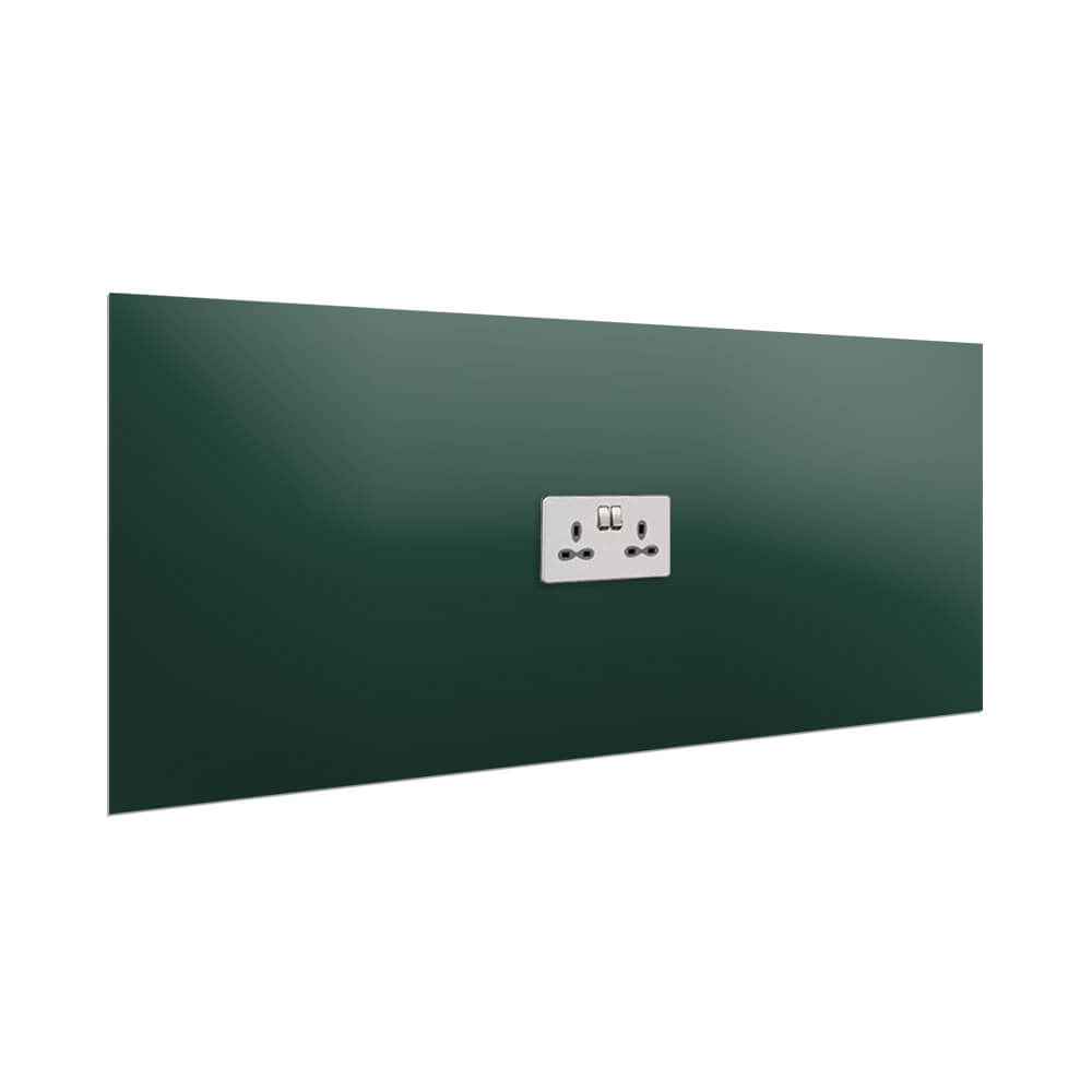 Aurora Painted Glass Splashback - 400mm High with 1 x Socket Cutout - Conifer