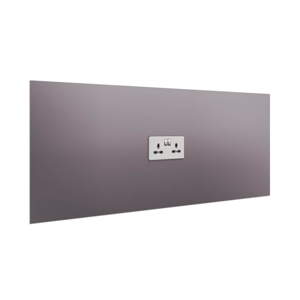 Aurora Painted Glass Splashback - 400mm High with 1 x Socket Cutout - French Lavender
