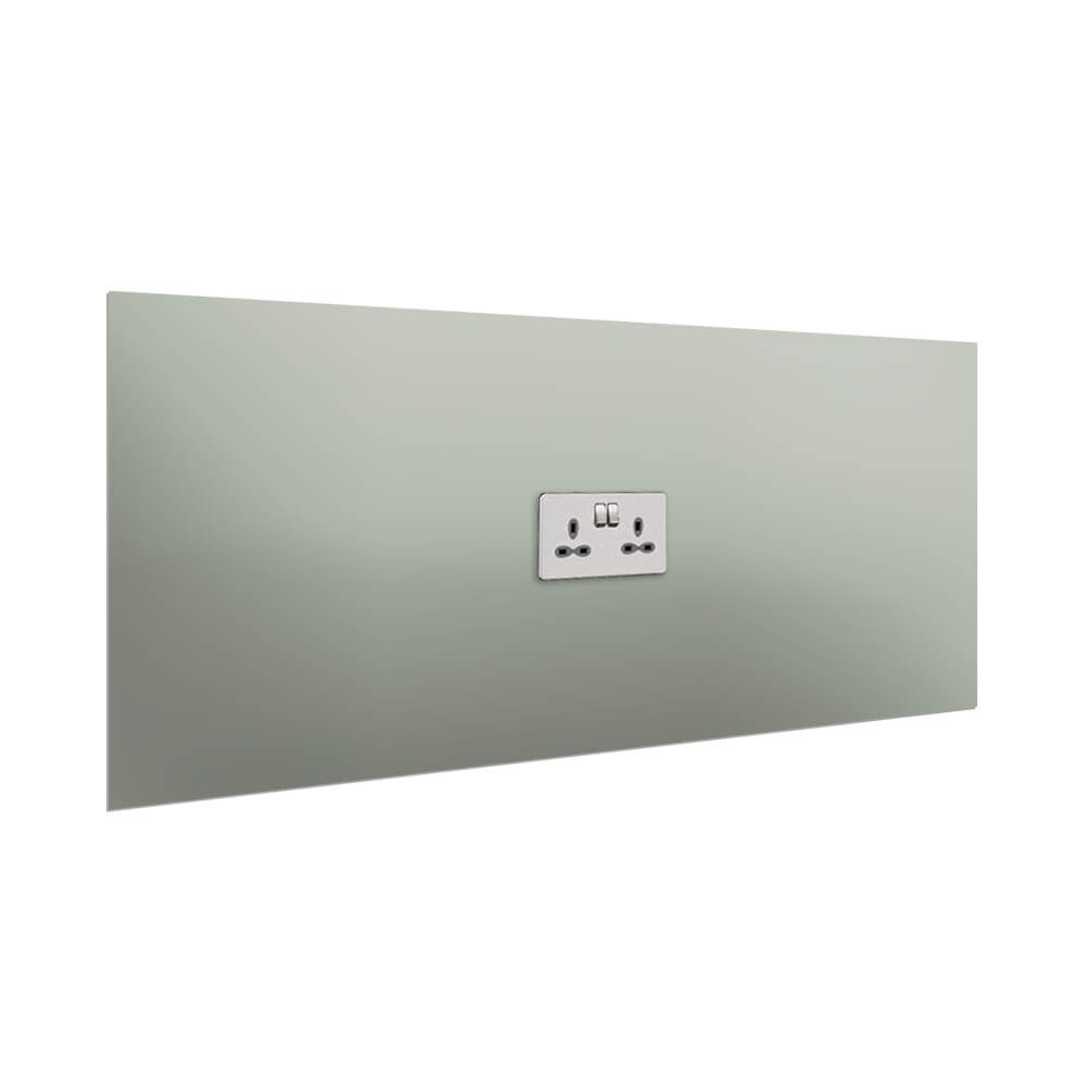 Aurora Painted Glass Splashback - 400mm High with 1 x Socket Cutout - Light Blue