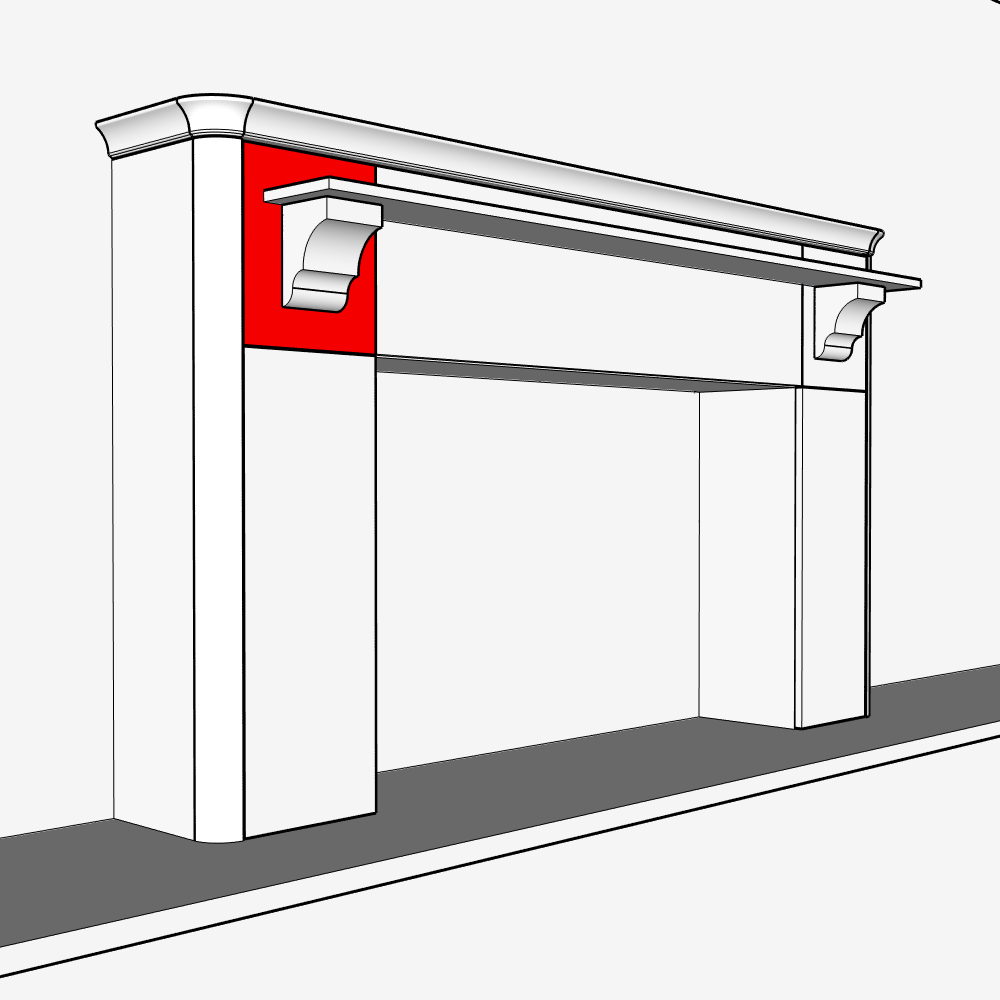 Fleetwood (Premium Colours) Corbel Back Panel - 284 x 296mm