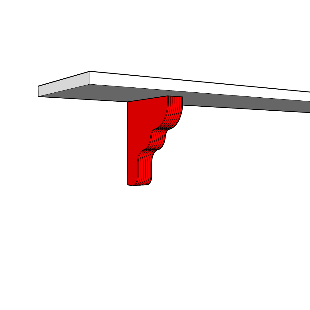 Tamar Smooth Matt Shelf Bracket - 180 x 210 x 36mm