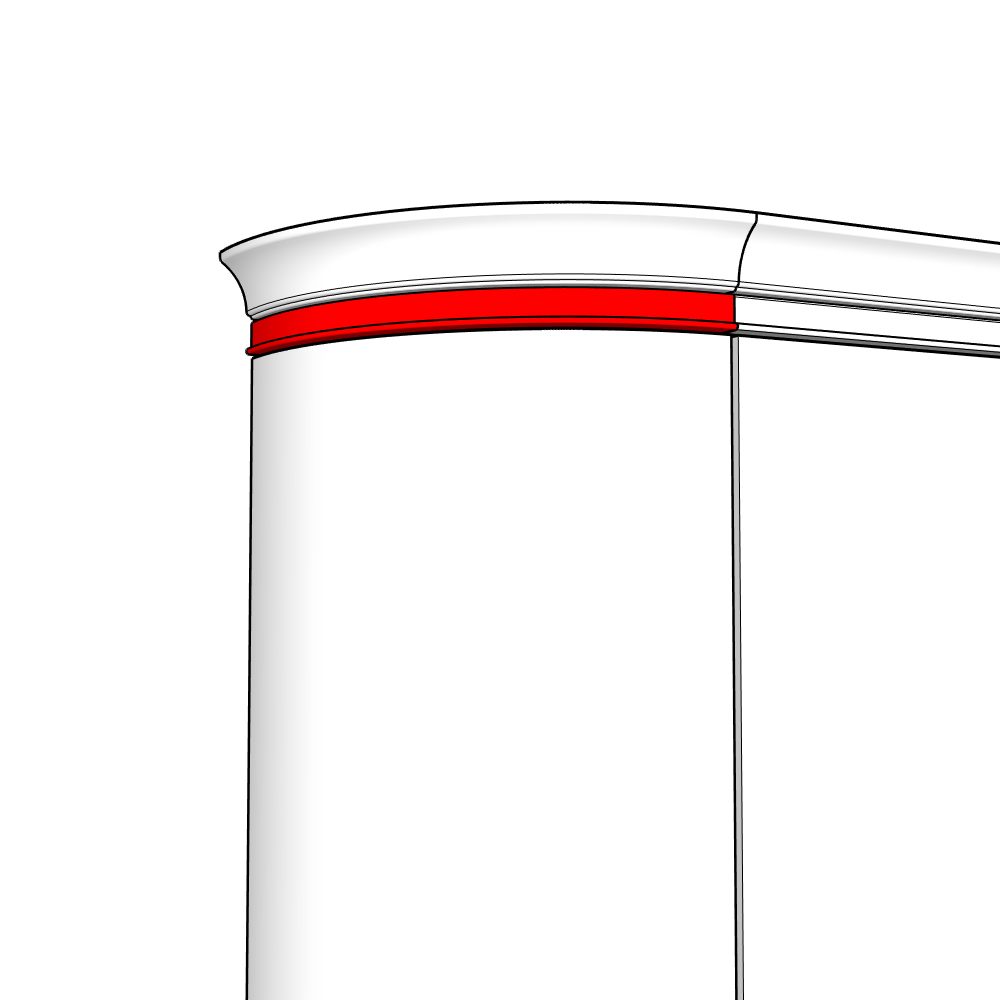 Velluto External Curved Under Cornice