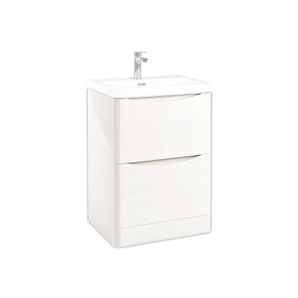 Bella 600mm Floor Cabinet High Gloss White (Component)
