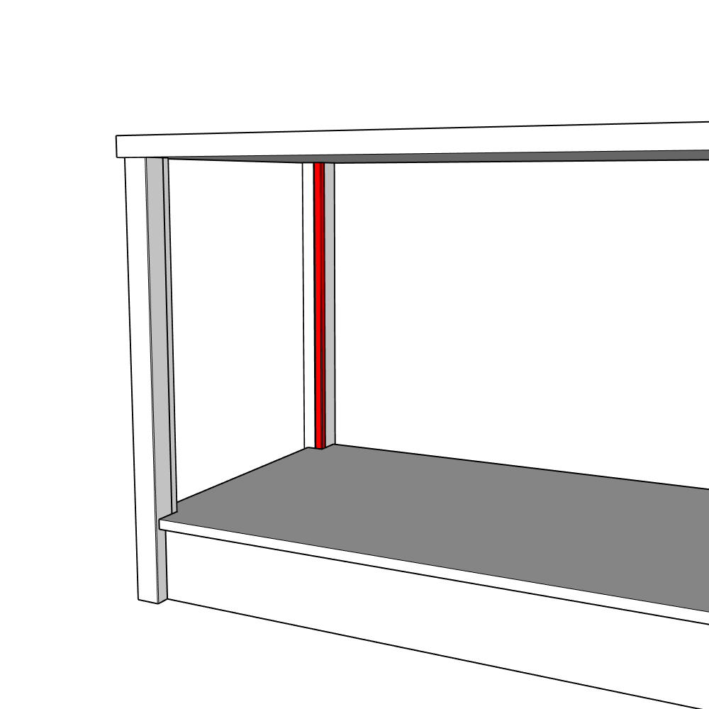 Bewdley (Premium Colours) Square Base Pilaster Insert - 965 x 18 x 18mm