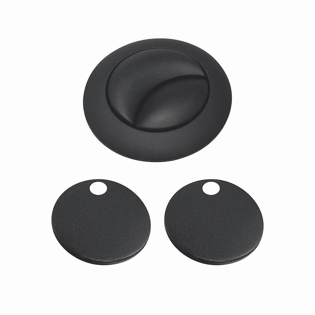 Black Seat Hinge Cover & Cistern Push Button