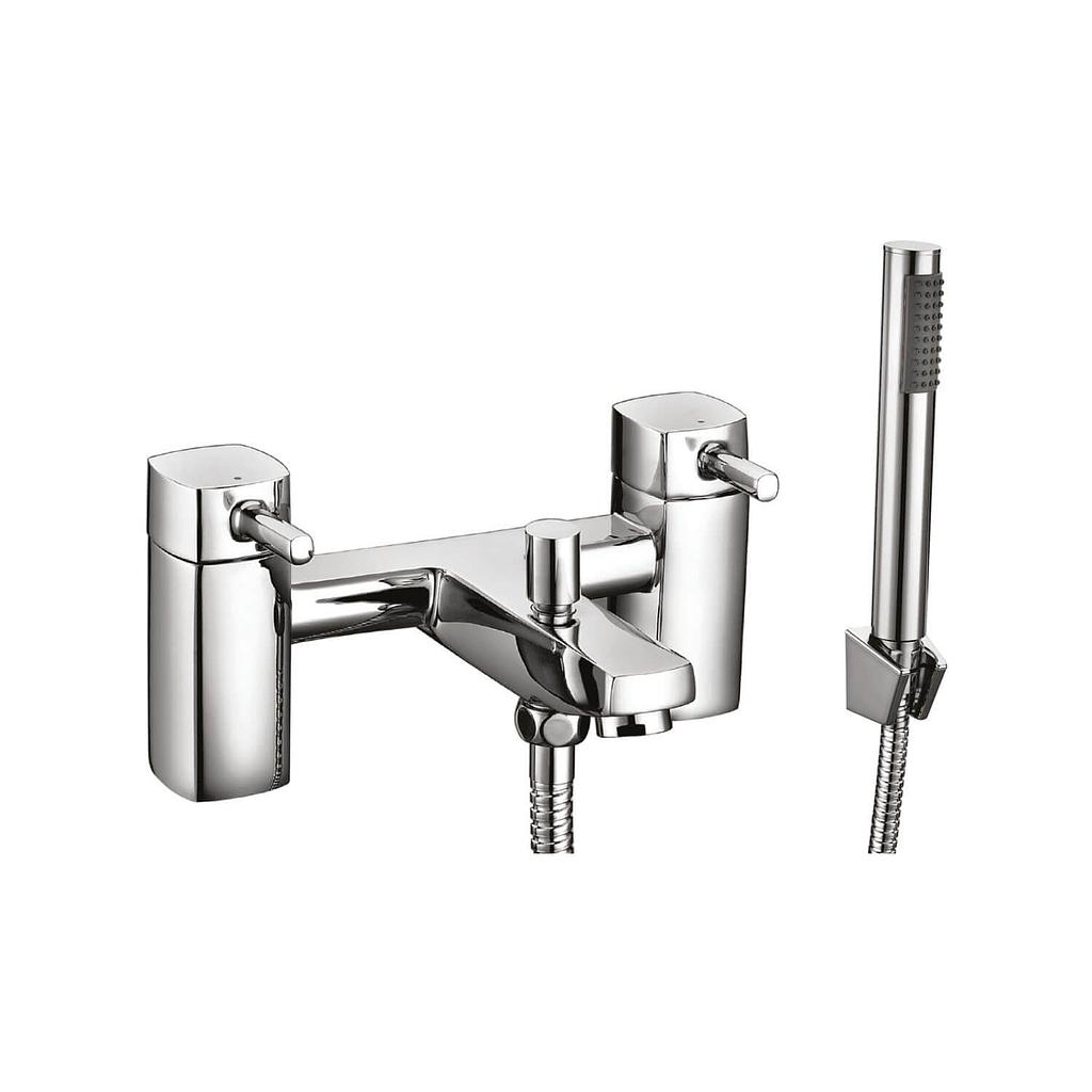 Forme Bath Shower Mixer with shower kit and wall bracket - Chrome