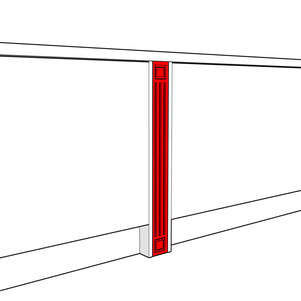 Helmsley Smooth Matt Special Pilaster - 900 x 90 x 18mm