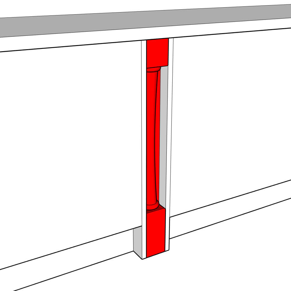 Tenby Smooth Matt Barrel Pilaster - 900 x 90mm