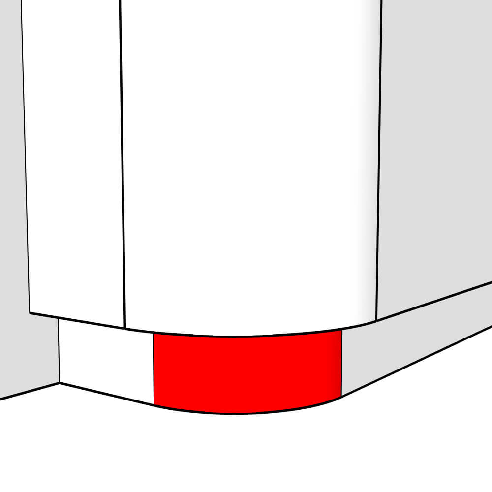 Tenby Smooth Matt External Curved Plinth