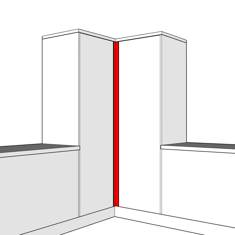 Tenby Smooth Matt Fixed Size Corner Post Set - 1965 x 60 x 60mm