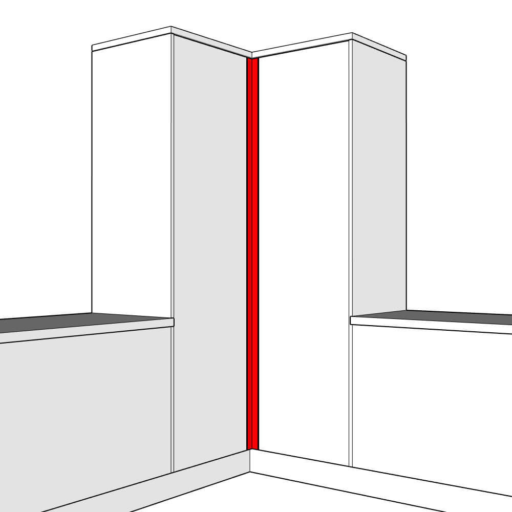 Tenby Smooth Matt Fixed Size Corner Post Set - 2145 x 60 x 60mm