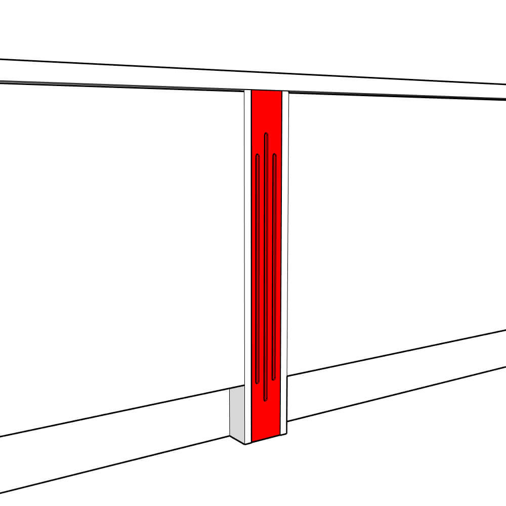 Tenby Smooth Matt Fluted Pilaster - 900 x 90 x 18mm