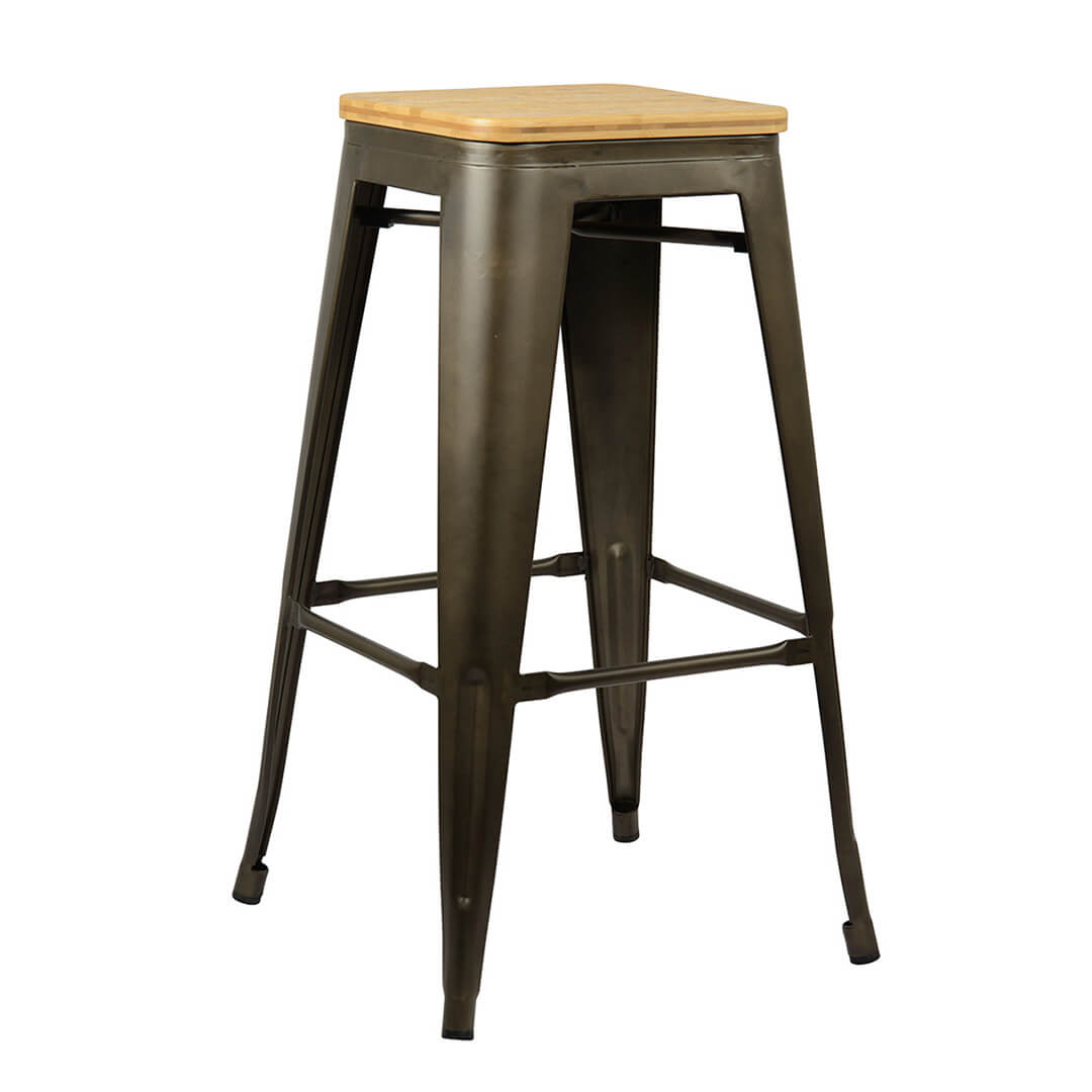AURORA Tolix Bar Stool - Natural