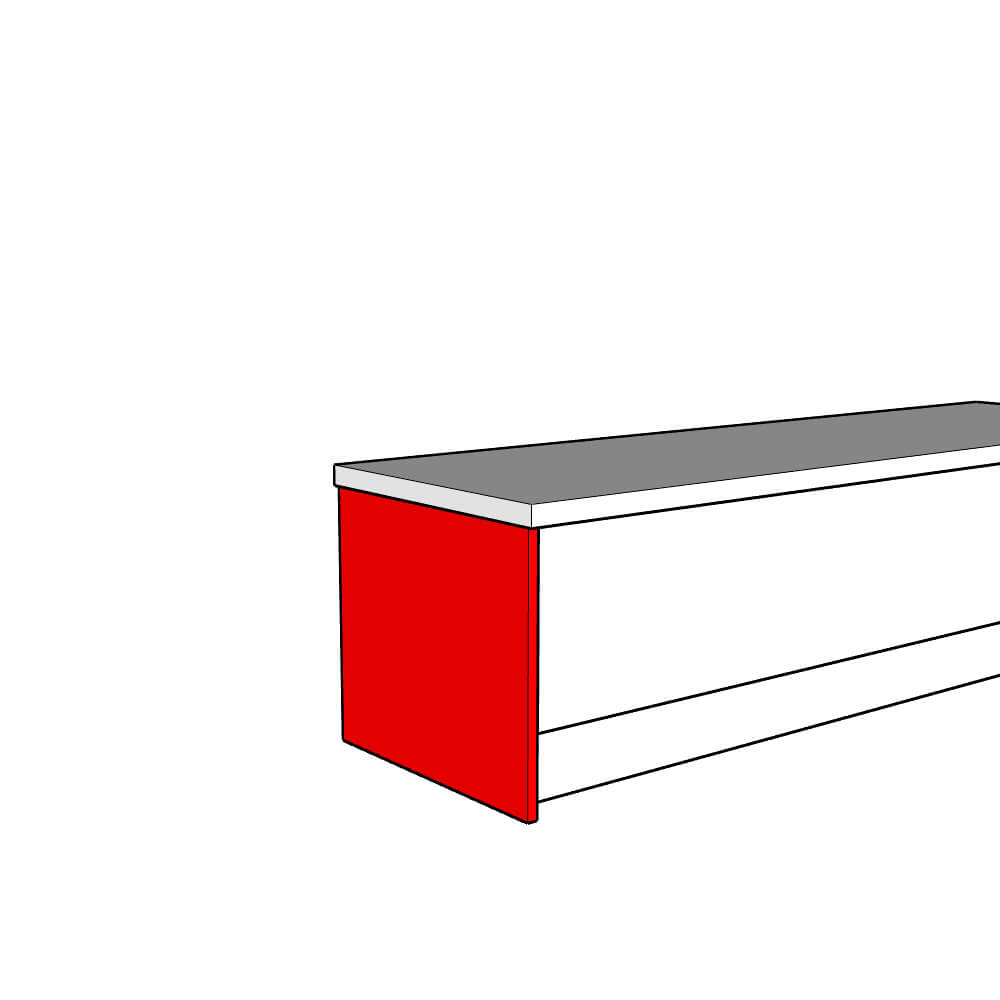 Lucca Base End Panel - Plain - Half Height - 530 x 625 x 18mm