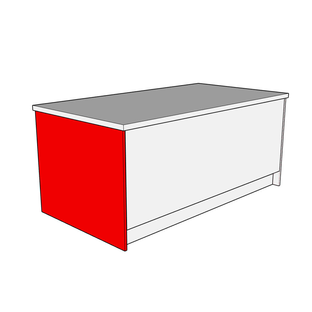 Lucca Island End Panel - Plain - 890 x 1060 x 18mm