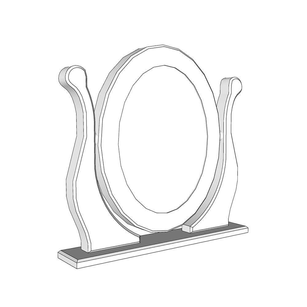 Farringdon Single Oval Mirror - 485mm(W) x 570mm(H)