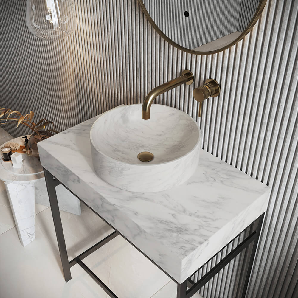 Round Marble Basin - Venato Carrara Basin