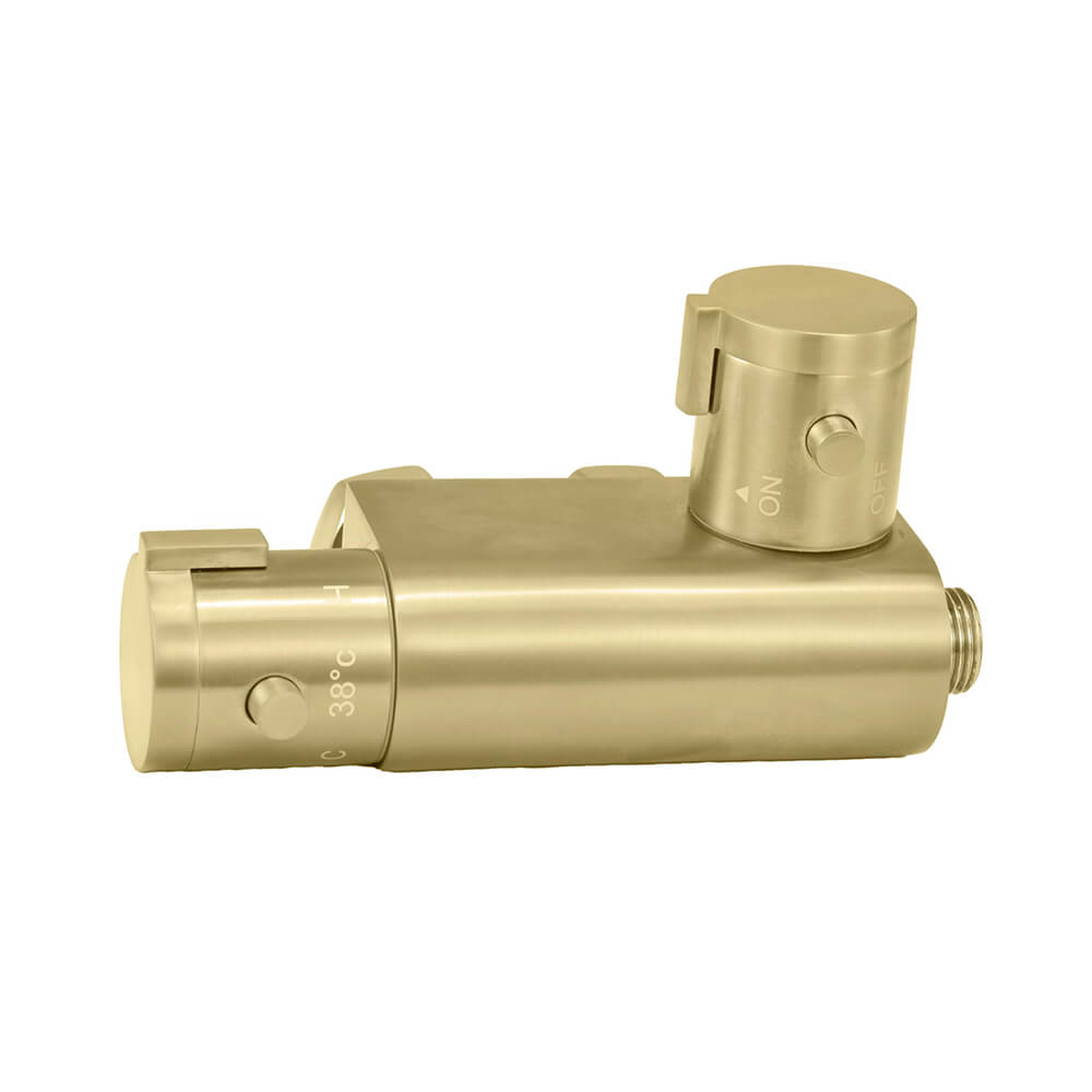 Thermostatic Vertical Valve for Douche - Brushed Brass