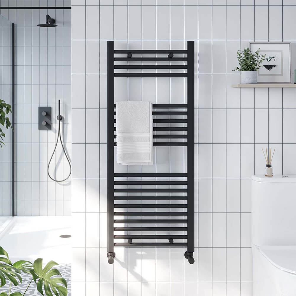 Strive - Black Towel Radiator - 400mm Width Options