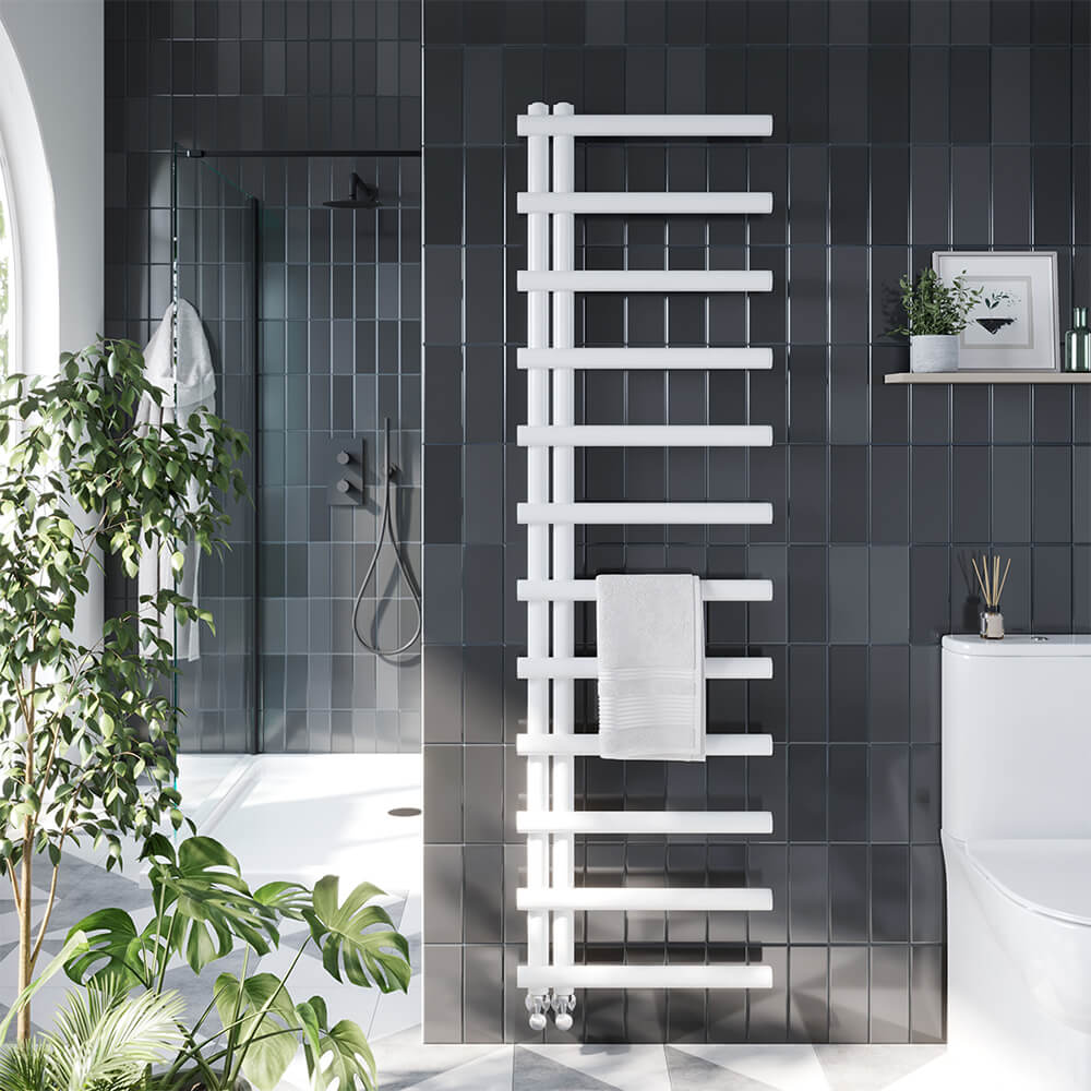 Carlo Towel Radiator - White - 500mm Wide Options