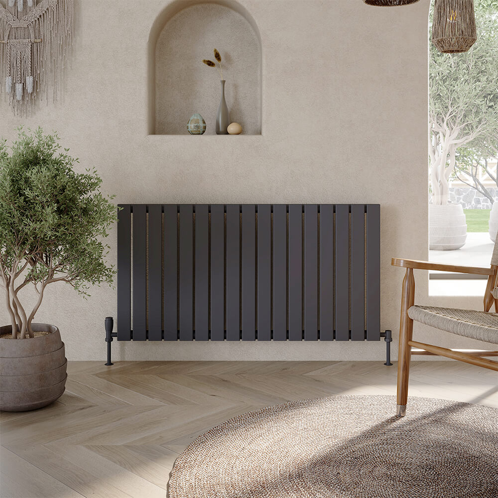 Apex Horizontal Designer Radiator - Single - Anthracite - Various Sizes