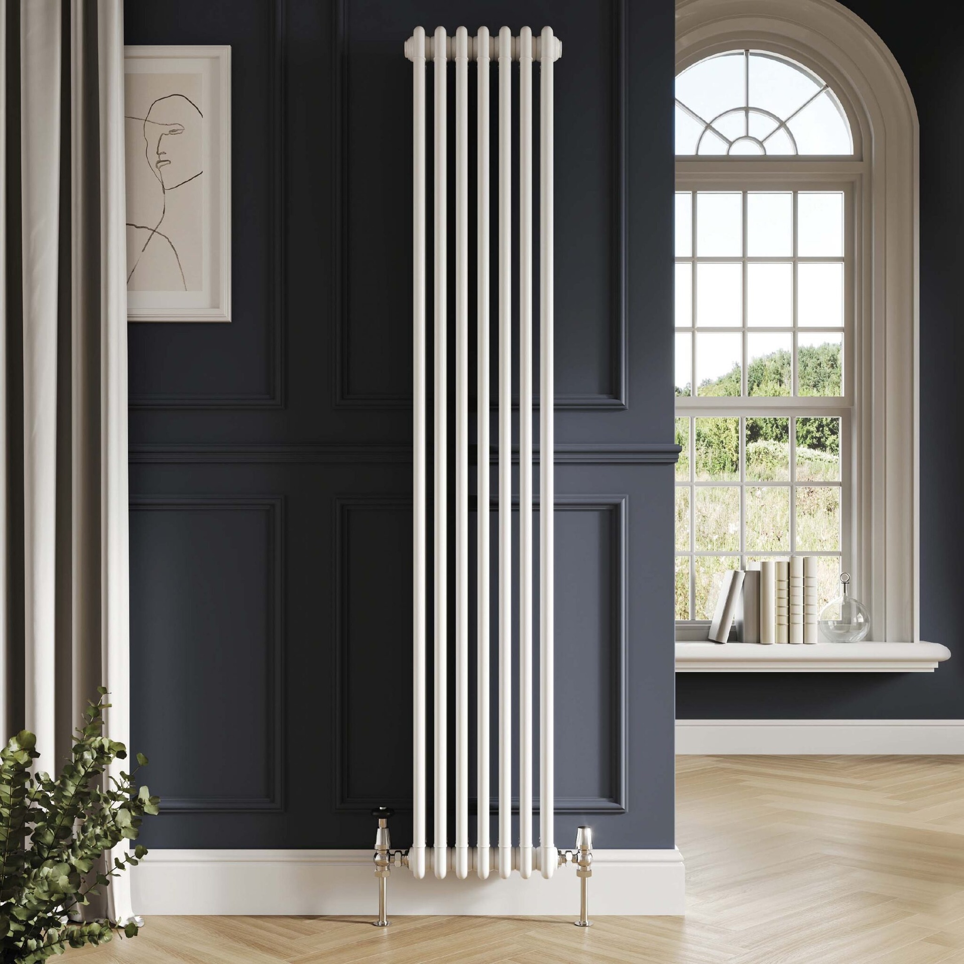 3 Column Vertical Designer Radiator - White - Various Sizes