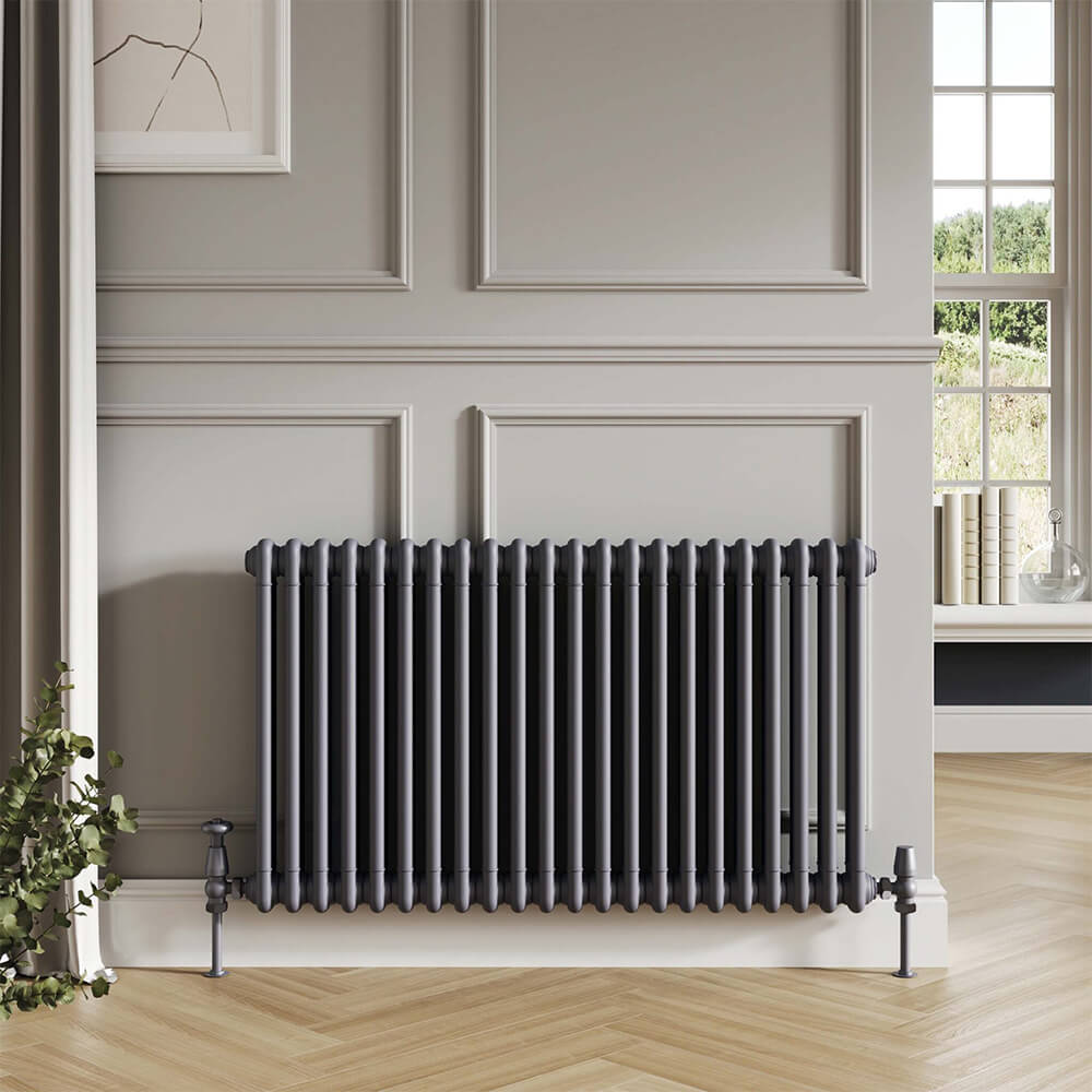 2 Column Horizontal Designer Radiator - Anthracite - Various Sizes
