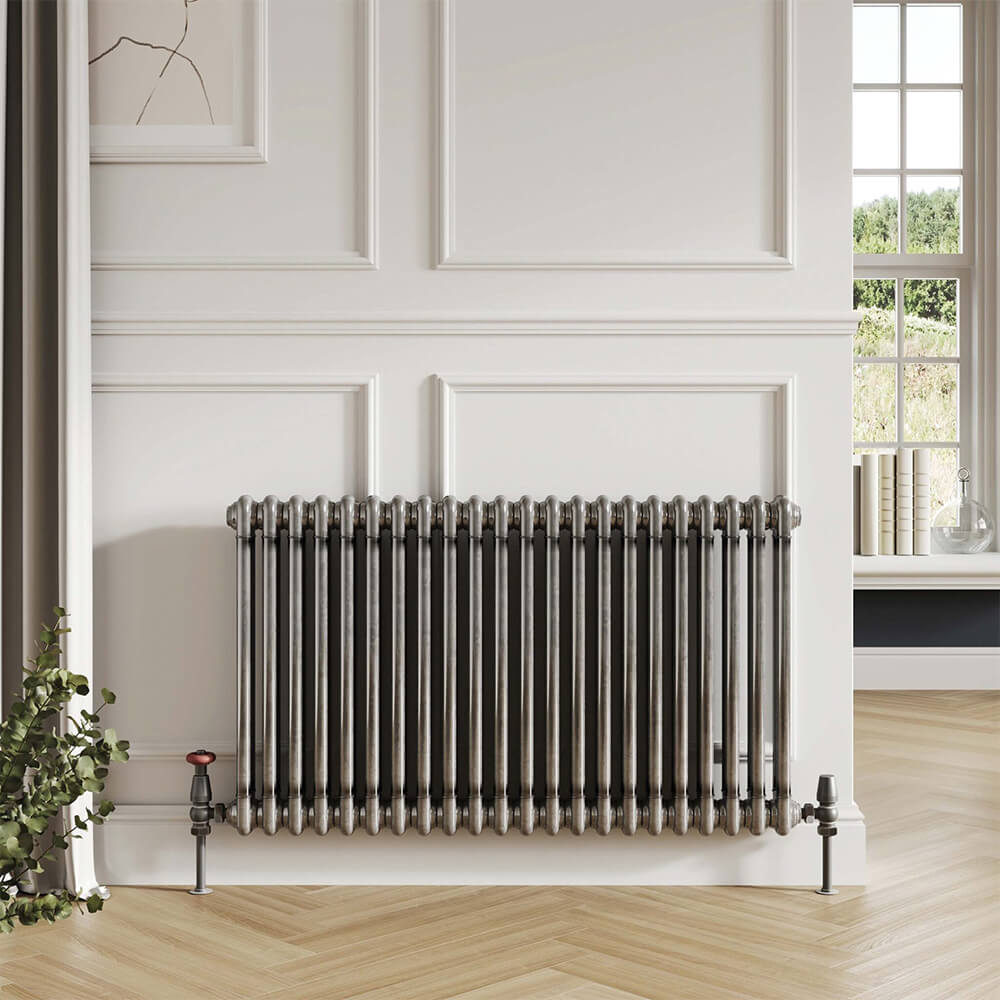 2 Column Horizontal Designer Radiator - Raw Metal - Various Sizes