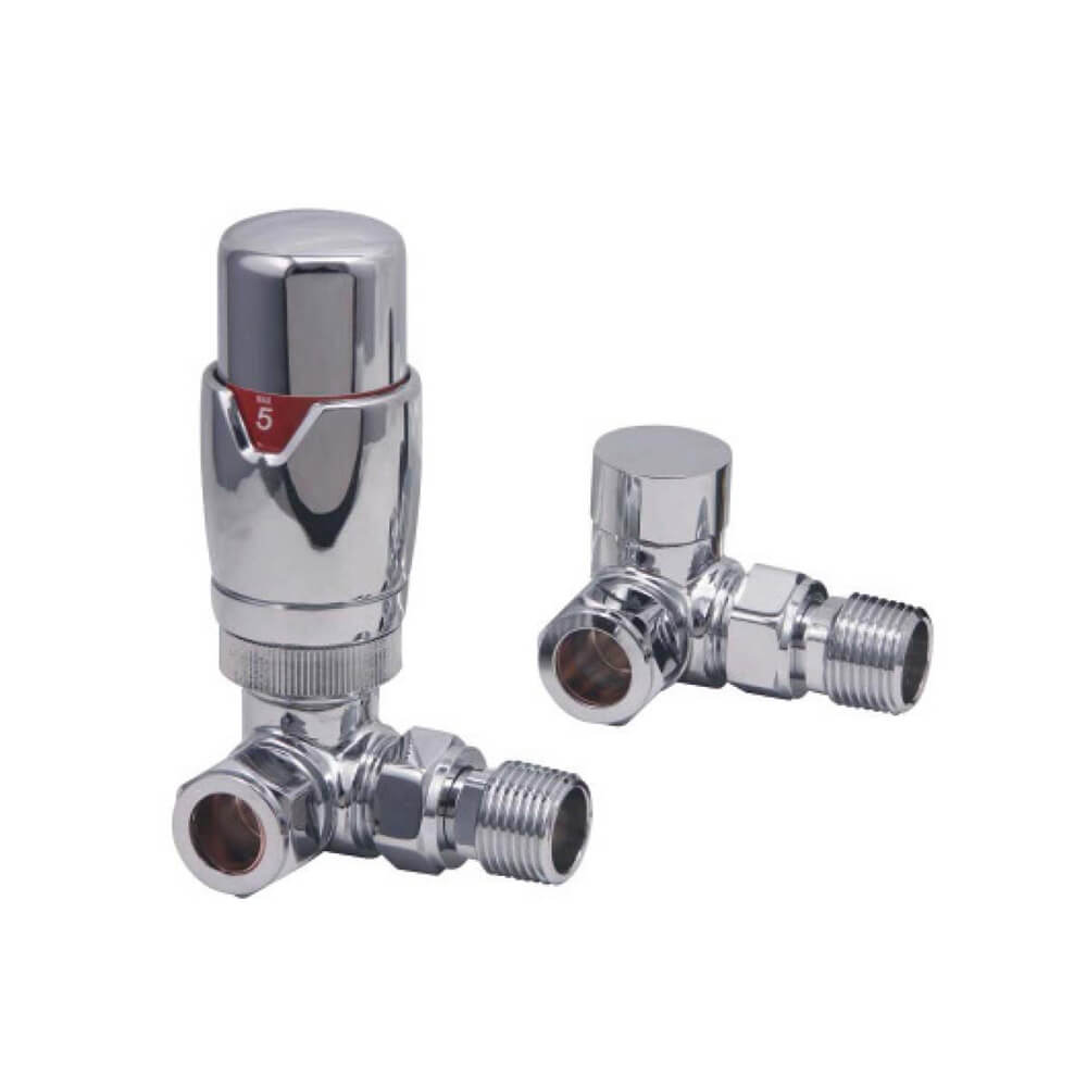Chrome Radiator Designer Valves Corner (Pair)