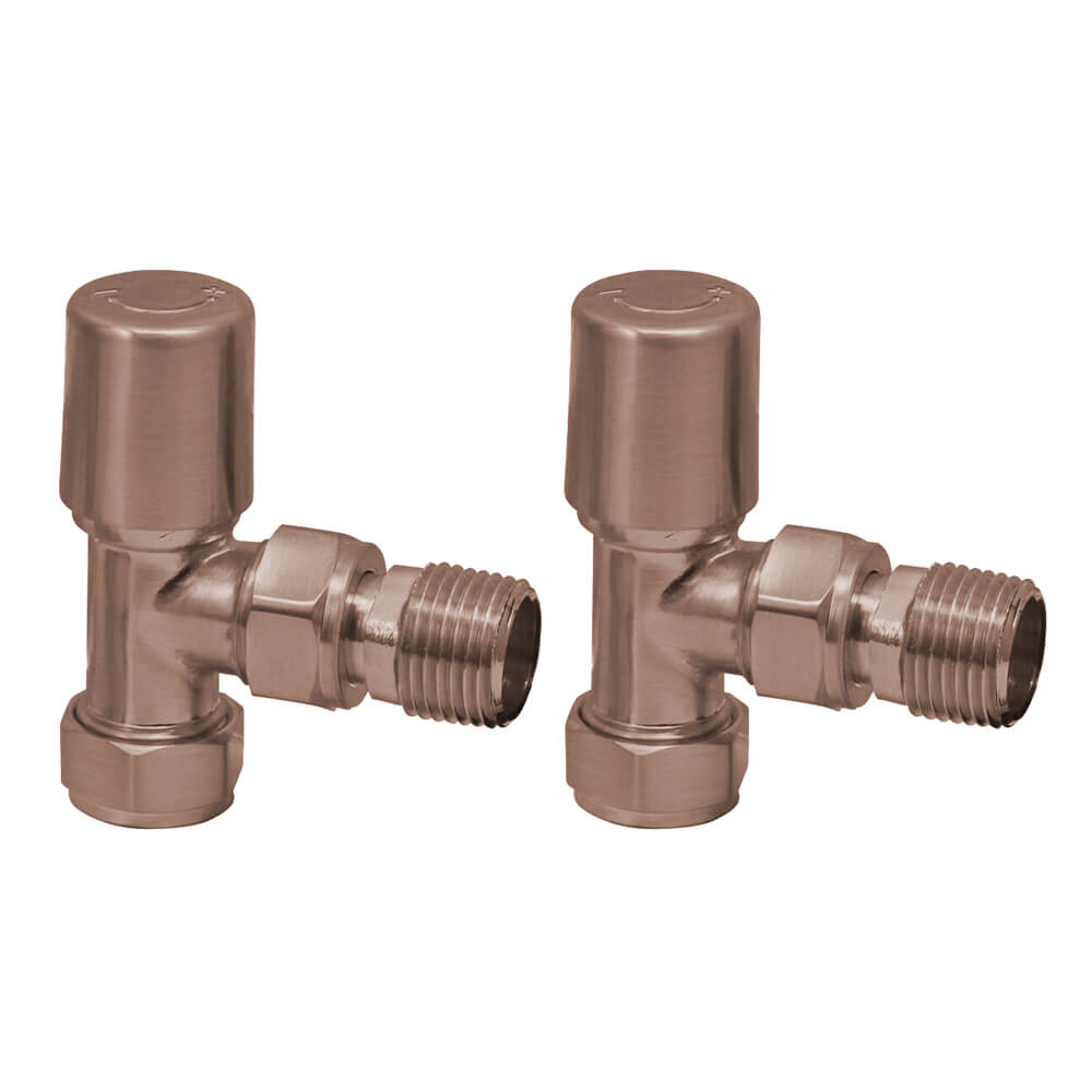Brushed Bronze Towel Rail Valves Angled (Pair)