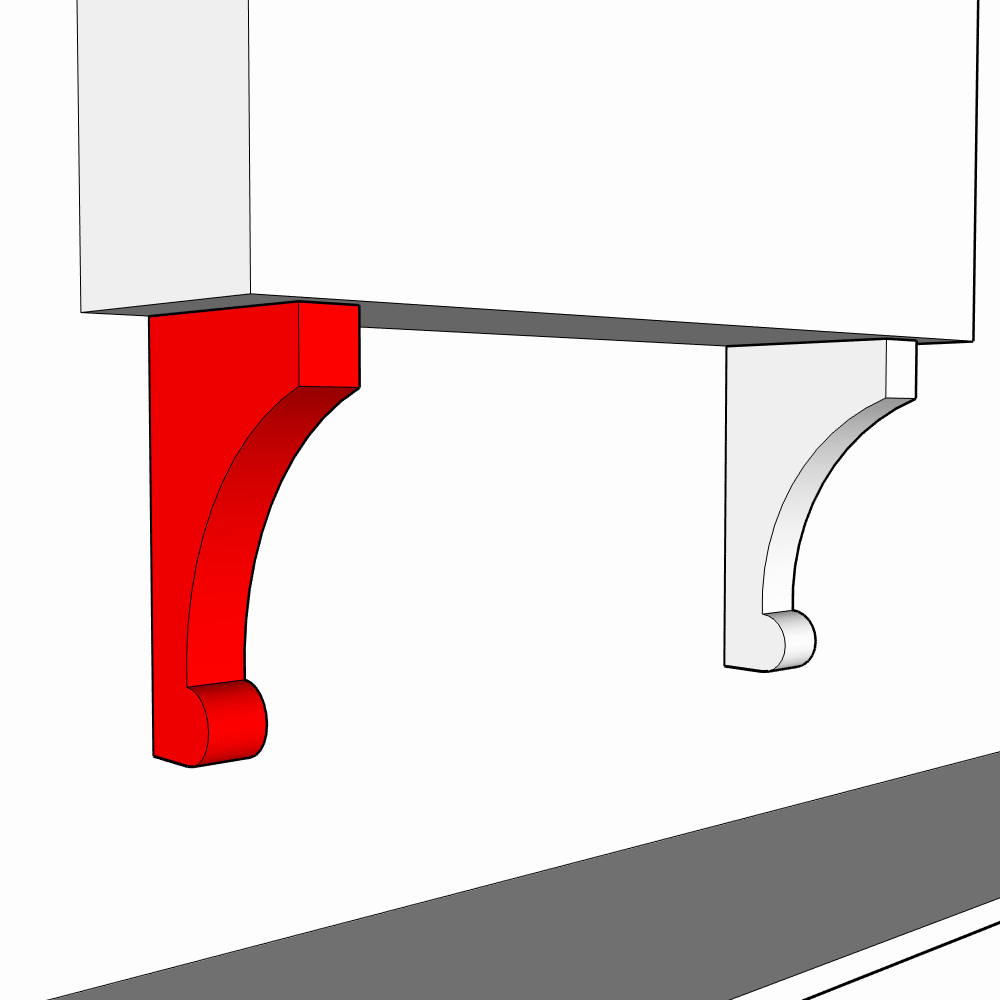 Portwood (Premium Colours) French Corbel Bracket - 600 x 350 x 90mm