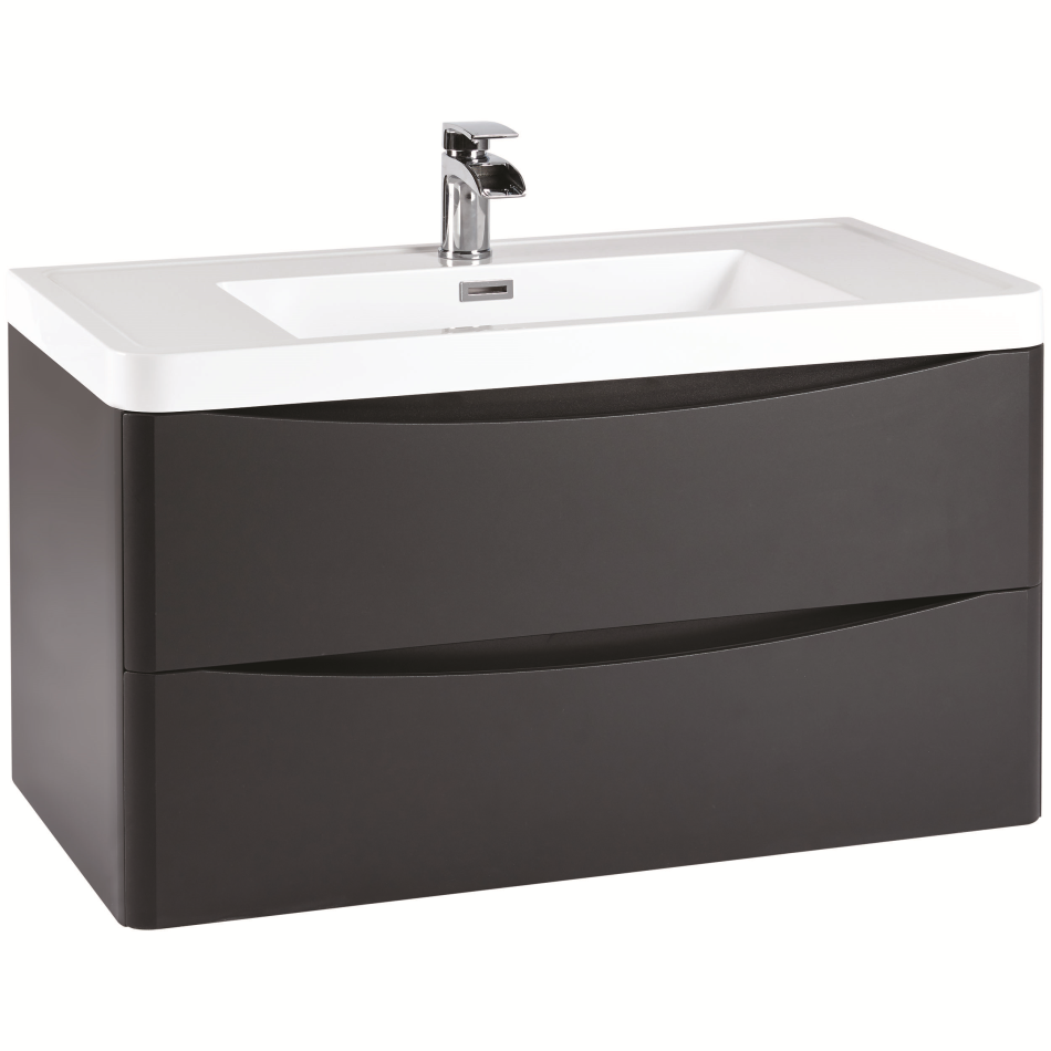 Bella 900 Wall Cabinet with Basin - Matte Grey (Complete)