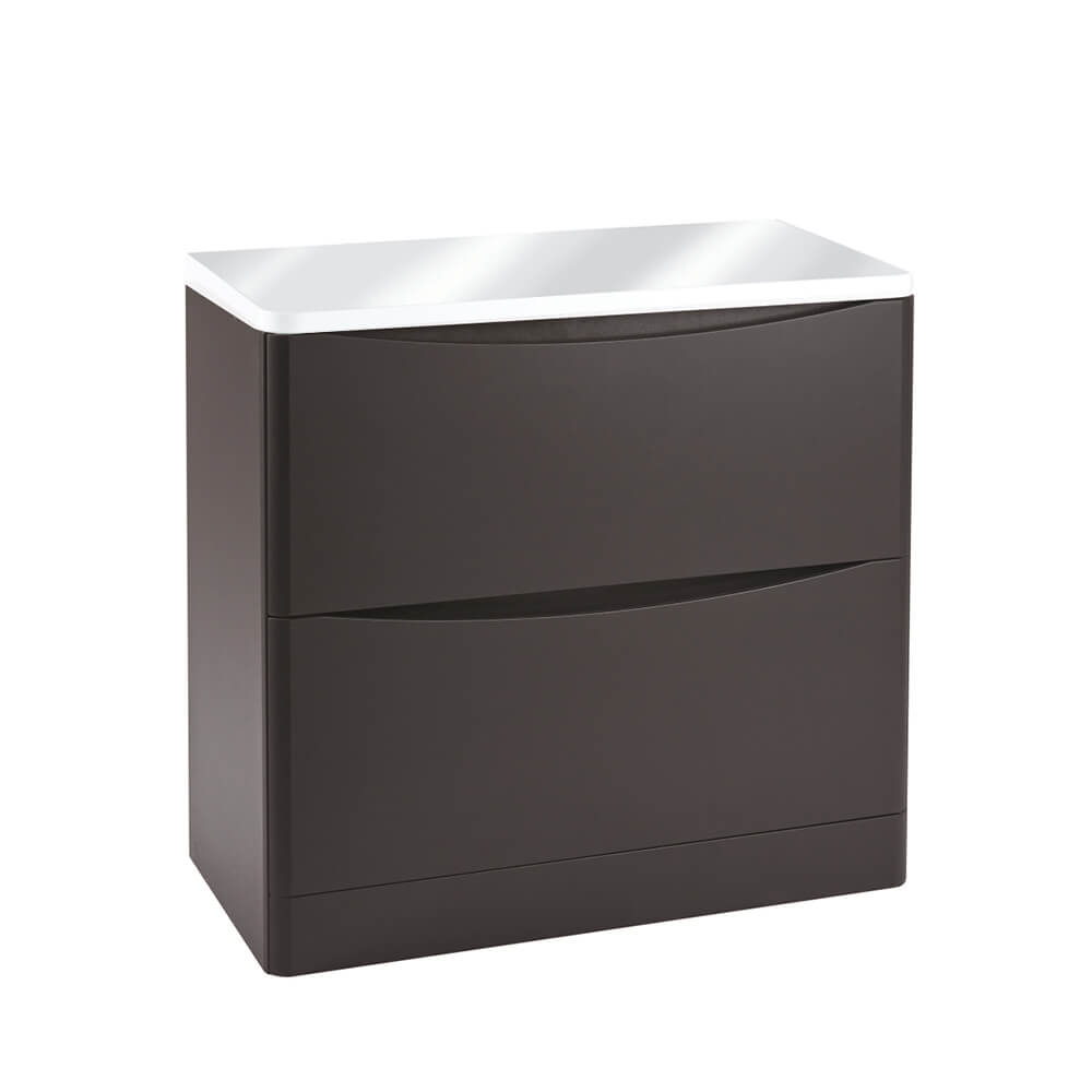 Bella 900 Floor Cabinet with Counter Top - Matte Grey (Complete)