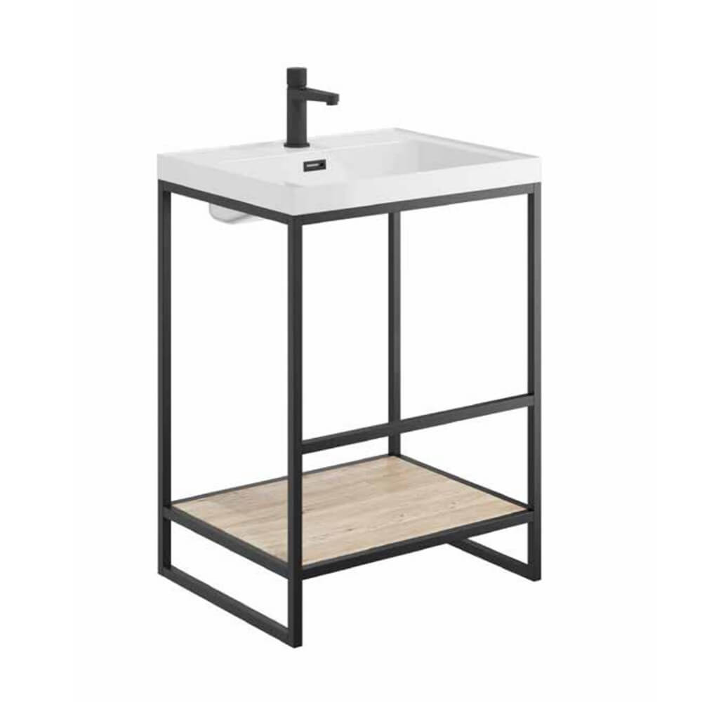 BOHO 600 Floorstanding Black Frame & Basin (Complete)