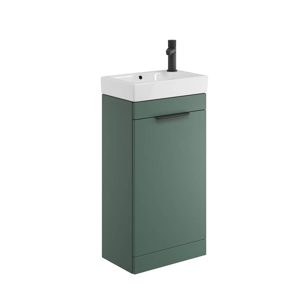 Esme 450 Cloakroom Unit - Reed Green with Black Handle (Complete)