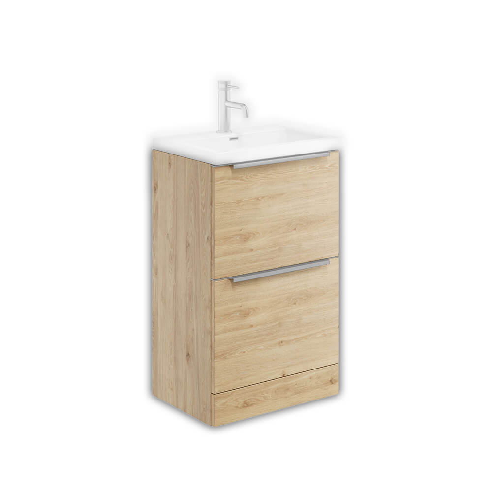 Muro 500 Basin Floorstanding Cabinet - Davos Oak (Complete)