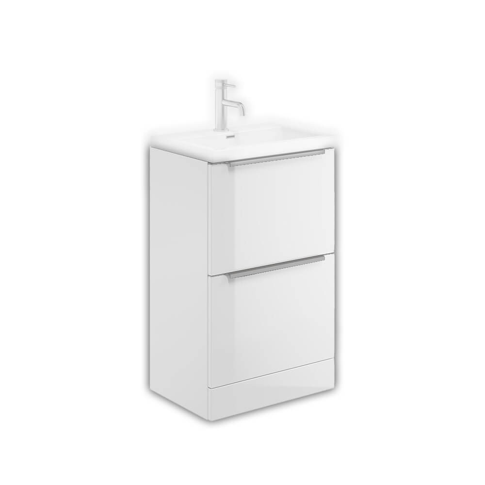 Muro 500 Basin Floorstanding Cabinet - High Gloss White (Complete)