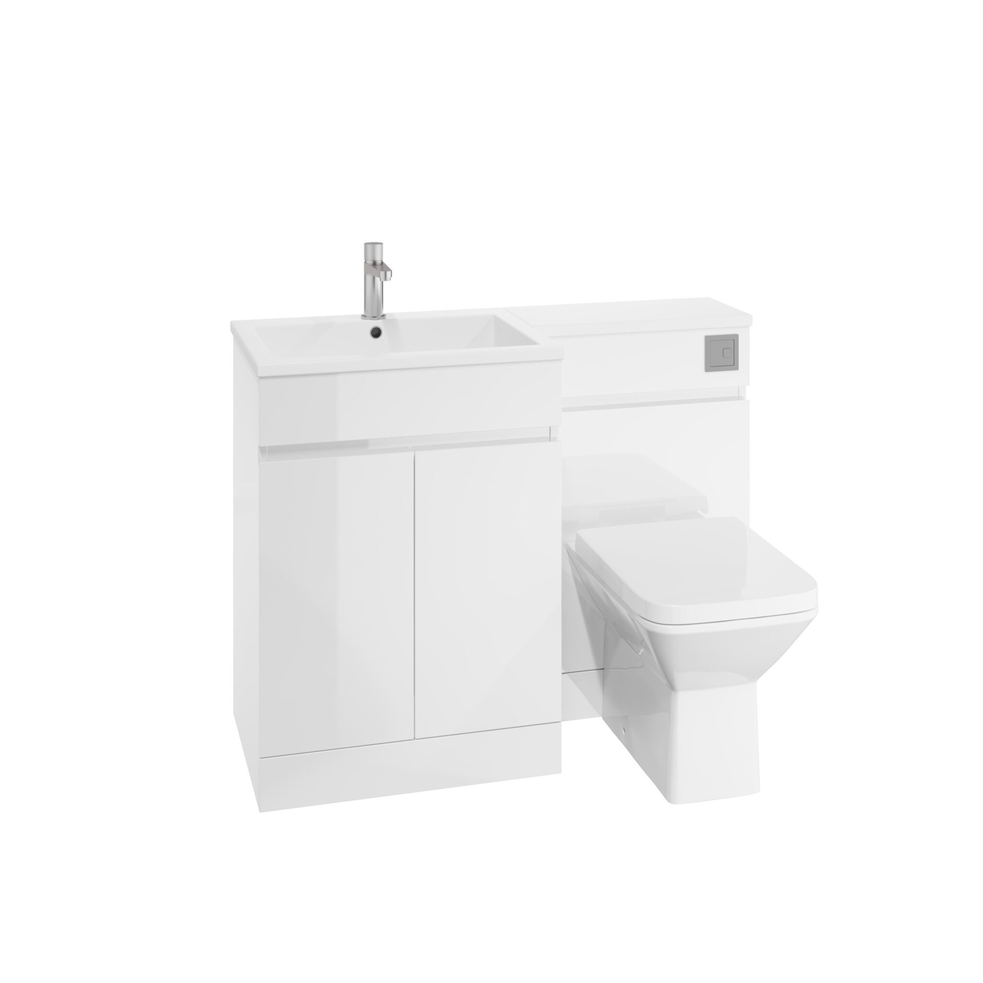 Waterguard Left Hand Cabinet & WC Unit - Gloss White (Complete)