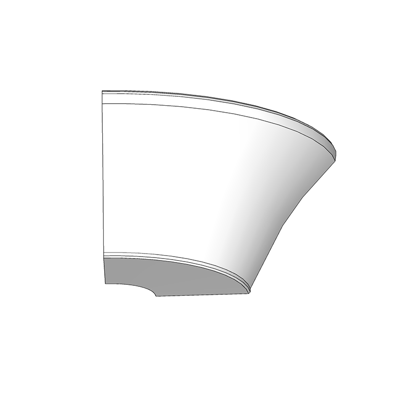 Norwood (Premium Colours) Radius End Feature Curved Cornice Block - Tangent - 120x120x32