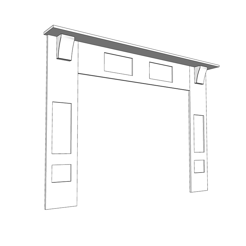 Rivermoor (F&B or RAL Colour) Mantel Kit - (Includes 1xTop, 2xSides, 1xShelf & 2 Corbels)