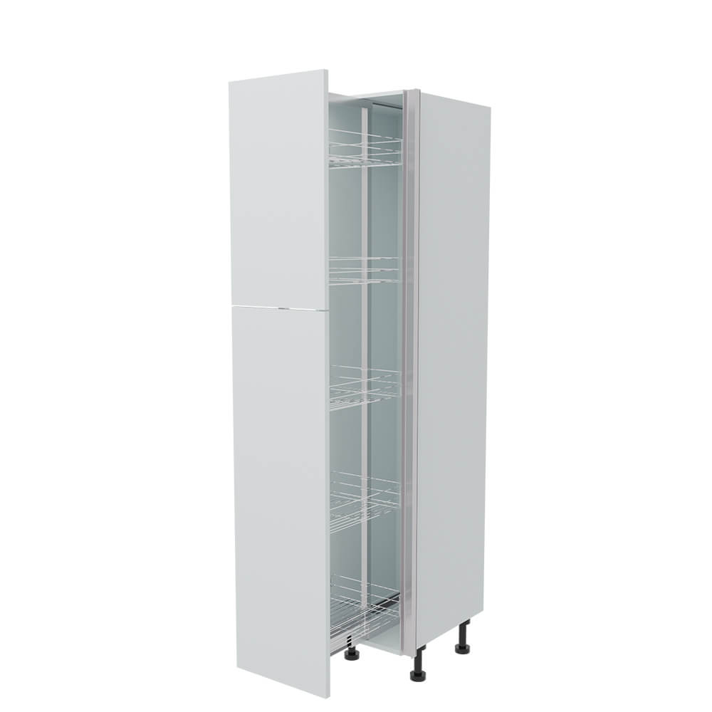 400mm True Handleless Tall Pull Out Larder Unit - 720mm Top Door (Medium) - RH