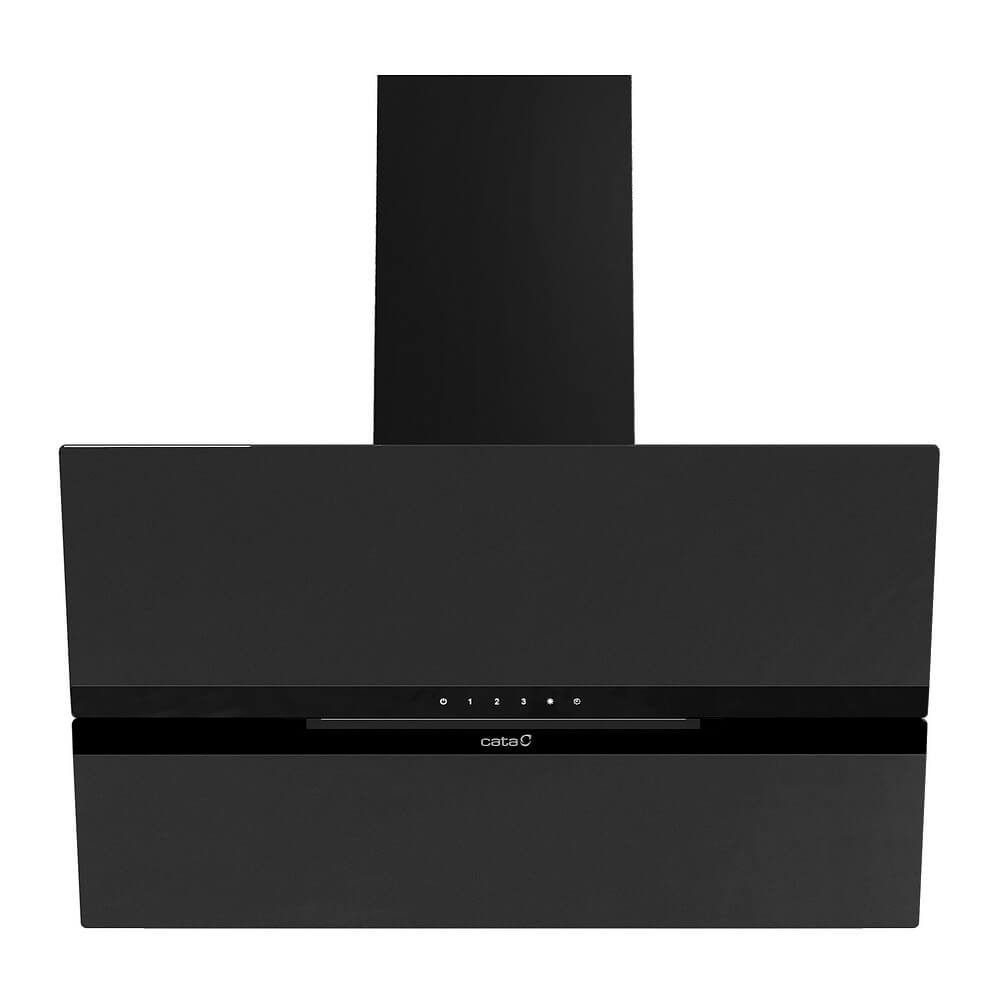 BEKIA 90cm Matt Black Auto-Open Angled Glass Hood with Hidden Touch